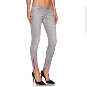 Etienne marcel side zip ankle cropped skinny jeans womens